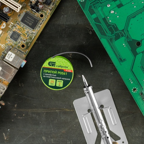 Припой с канифолью, D 2 мм, 25 г, POS61, на пластмассовой катушке Сибртех фото 6