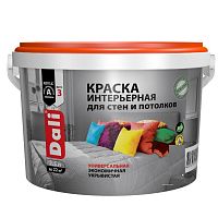 Краска интерьерная для стен и потолков акриловая Dali глубокоматовая база С 2,5 л