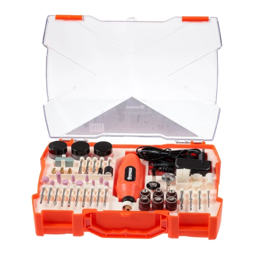 Мини дрель ЕРМАК сетевой гравер, 12В, 15000 об/мин, с набором насадок (160 шт.) 693-023 фото 9