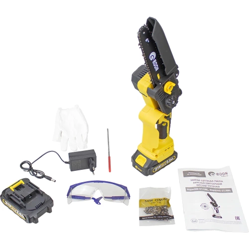 Мини-цепная пила аккумуляторная EDON SuperNS-21/6BL бесщеточная 35530 фото 10 Мини-цепная пила аккумуляторная EDON SuperNS-21/6BL бесщеточная 35530 фото 10