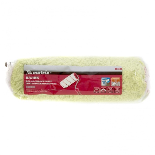 Валик сменный для фасадных работ синтетический, 180 мм, ворс 18 мм, D 36 мм, D ручки 6 мм, полиакрил Matrix фото 3