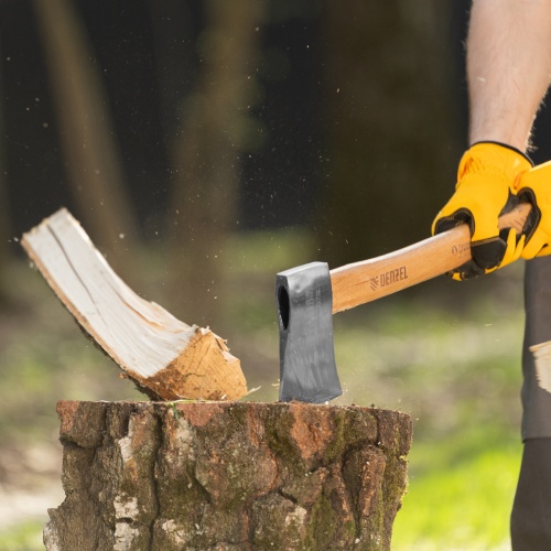 Топор кованый, 900 г, американский тип, буковая рукоятка, 430мм, EFP Denzel фото 10