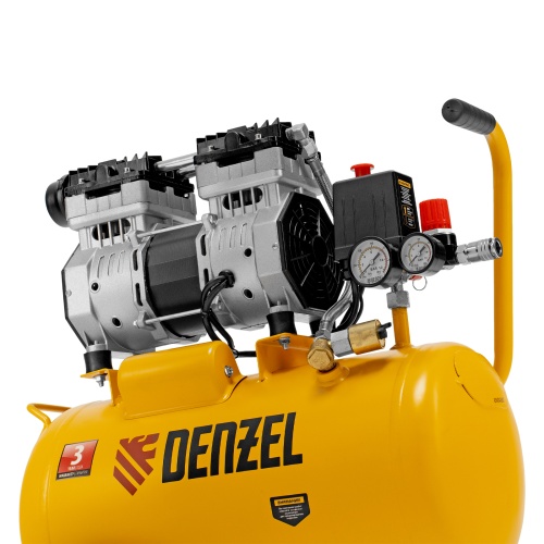 Компрессор DLS950/24 безмаслянный малошумный 950 Вт, 165 л/мин, ресивер 24 л Denzel фото 14