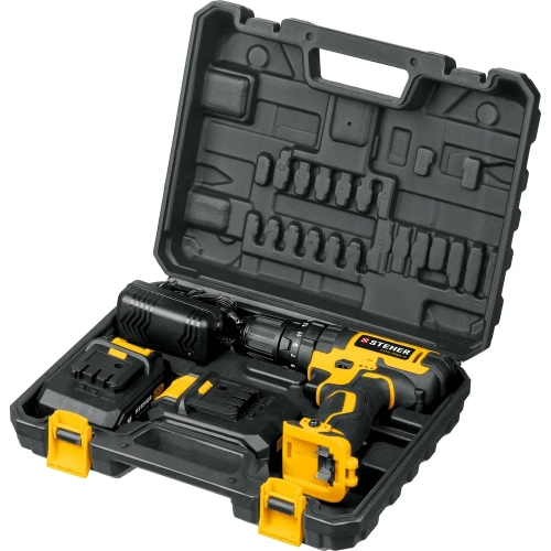 Ударная дрель-шуруповерт STEHER 20В, 2 АКБ 2Ач CDS-200-2 фото 8