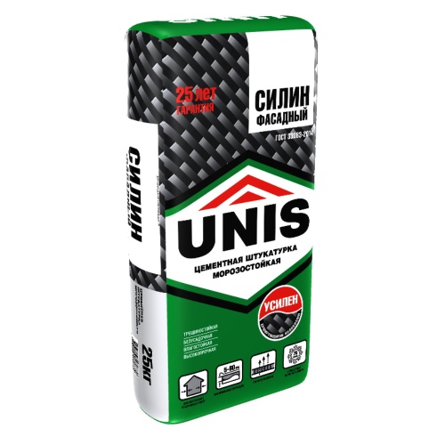 Штукатурка цементная фасадная Unis Силин фасадная 25 кг