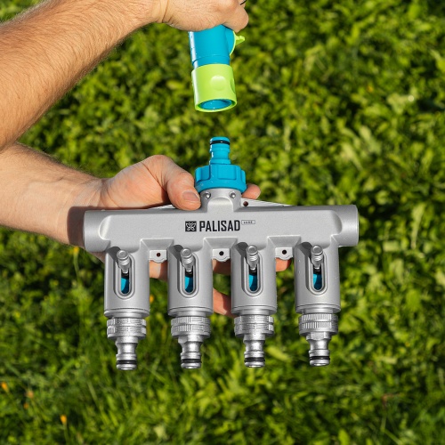 Разветвитель четырехканальный, с внутренней резьбой 3/4", алюминий, LUXE Palisad фото 11