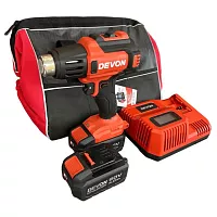 Аккумуляторный строительный фен DEVON 2 АКБ 4 Ач, З/У, сумка, 7713-LI-20-SET