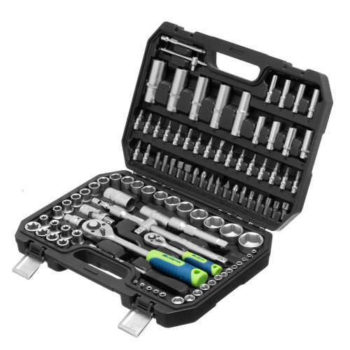 Набор инструментов, 1/2", 1/4", 108 предметов// Сибртех Набор инструментов, 1/2", 1/4", 108 предметов// Сибртех