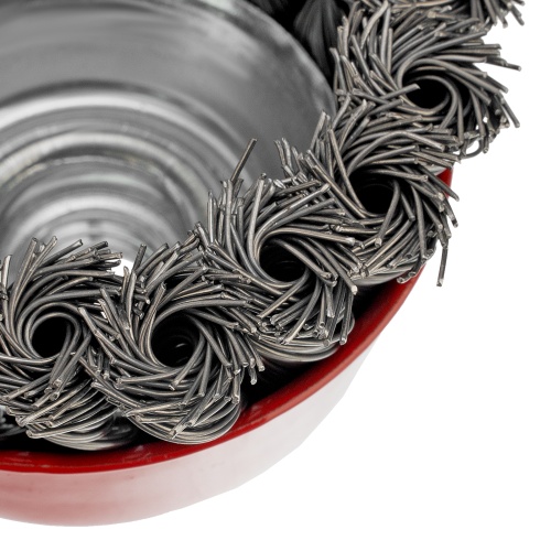 Щетка для УШМ, 75 мм, М14, "чашка", крученая проволока 0.5 мм Matrix фото 4