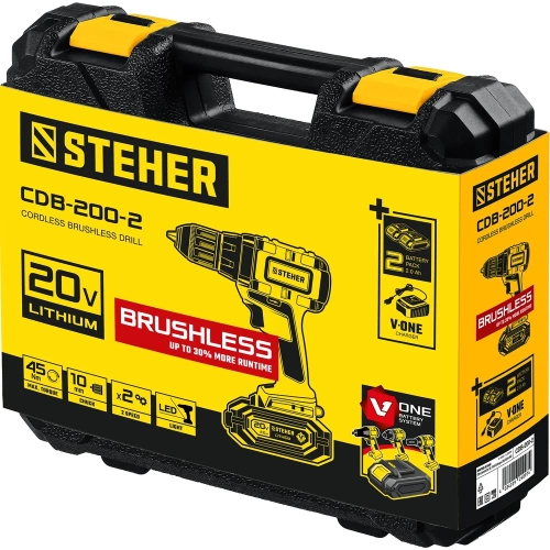 Бесщеточная дрель-шуруповерт STEHER CDB-200-2 фото 10 Бесщеточная дрель-шуруповерт STEHER CDB-200-2 фото 10