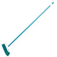 Щетка пластмассовая для подметания пола, 27 см, c черенком, 120 см, бирюзовая щетина, Home Palisad