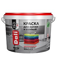Краска для кухни и ванной акриловая Dali 20113 моющаяся база А 9 л