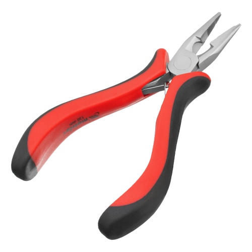 Длинногубцы прямые Mini, 130 мм, никелированные, авторазжим, двухкомпонентные рукоятки Matrix фото 2