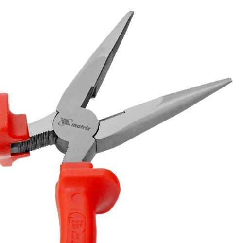 Длинногубцы прямые Econom, 180 мм, шлифованные, пластмассовые рукоятки Matrix фото 5