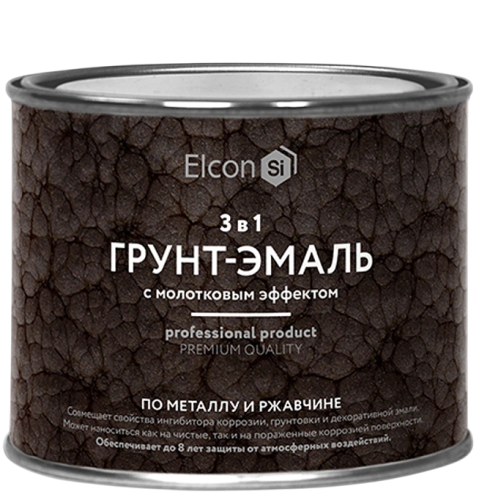 Грунт-эмаль Elcon Smith 3 в 1 с молотковым эффектом шоколад 0,4 кг Грунт-эмаль Elcon Smith 3 в 1 с молотковым эффектом шоколад 0,4 кг