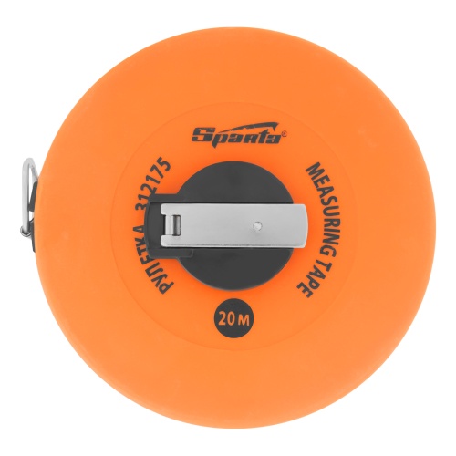 Рулетка геодезическая, 20 м х 12,5 мм, лента ПВХ, закрытый круглый корпус Sparta фото 2