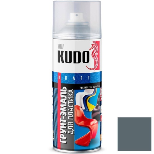 Грунт-эмаль для пластика Kudo KU-6004 аэрозольный графит 520 мл