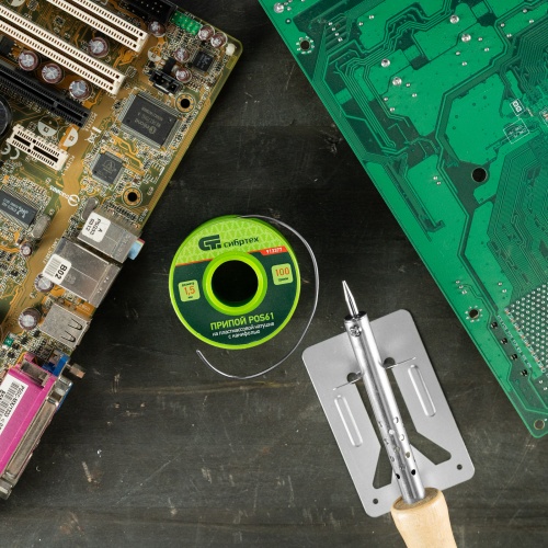 Припой с канифолью, D 1.5 мм, 100 г, POS61, на пластмассовой катушке Сибртех фото 6