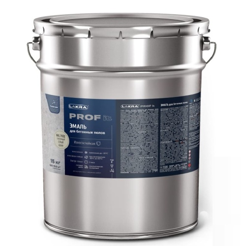 Эмаль для бетонных полов быстросохнущая Лакра Prof it RAL 7032 галечный серый 15 кг