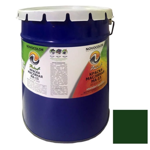 Краска масляная Novocolor МА-15 ГОСТ-71 зелёная 20 кг