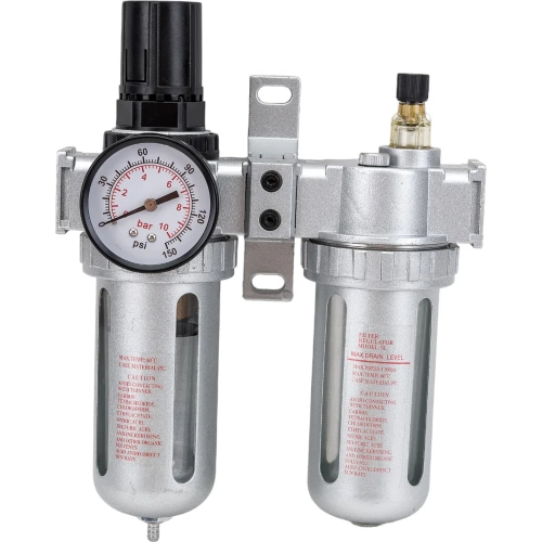 Блок подготовки воздуха 1/4" для пневмосистемы ROCKFORCE RF-AFRL802 Блок подготовки воздуха 1/4" для пневмосистемы ROCKFORCE RF-AFRL802