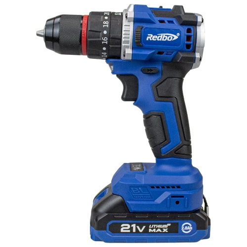 Аккумуляторная дрель (шуруповерт) Redbo OAD-21PBL ударная бесщеточная (21В.,40Нм;2,0Ач;2Акк;Li-Ion, 23+1) 28307 Аккумуляторная дрель (шуруповерт) Redbo OAD-21PBL ударная бесщеточная (21В.,40Нм;2,0Ач;2Акк;Li-Ion, 23+1) 28307