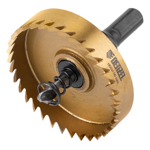 Коронка по металлу HSS, 60 мм, нитридтитановое покрытие Denzel фото 2