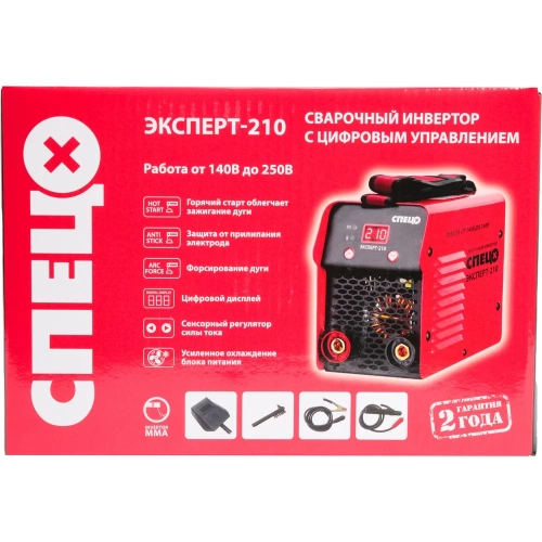 Инвертор сварочный Спец ЭКСПЕРТ-210,дисплей, сенсорное управление, 1*230В, 20-210А,электр.1,6-5мм (акс.в компл.+щиток сварщика+щетка-молоток) СПЕЦ-3473 фото 11 Инвертор сварочный Спец ЭКСПЕРТ-210,дисплей, сенсорное управление, 1*230В, 20-210А,электр.1,6-5мм (акс.в компл.+щиток сварщика+щетка-молоток) СПЕЦ-3473 фото 11
