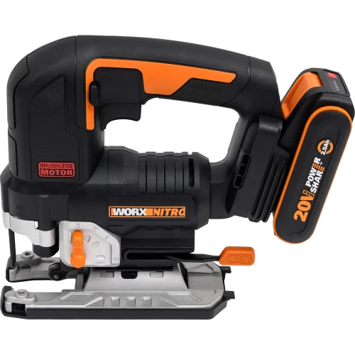 Аккумуляторный бесщеточный лобзик WORX 20 В, 2.5 Ачх1, ЗУ 2 А, кейс WORX WX542 фото 7