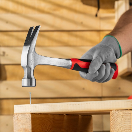 Молоток-гвоздодер, 570 г, цельнометаллический, двухкомпонентная рукоятка Matrix фото 6