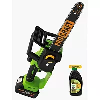 Пила цепная аккумуляторная PROCRAFT PKA34 20В 10'/12' (2 Шины+ 2 Цепи)(АКБ 3Ач+ЗУ) PKA34-1b