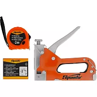 Набор SPARTA степлер мебельный регулируемый, скобы 500 шт, рулетка 2 м, тип скобы 53, 6-14 мм  42003