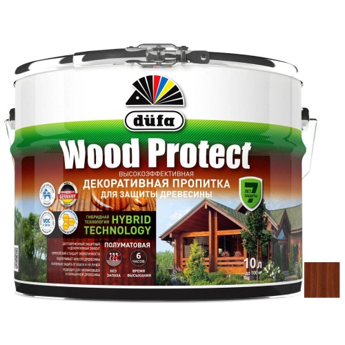 Пропитка декоративная для защиты древесины Dufa Wood Protect махагон 9 л Пропитка декоративная для защиты древесины Dufa Wood Protect махагон 9 л