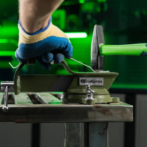 Тиски слесарные, 100 мм, стальные, поворотные Сибртех фото 16