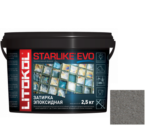 Затирка эпоксидная для швов Litokol Starlike Evo S.120 Grigio Piombo 2,5 кг