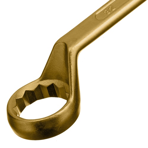 Ключ накидной, 30 х 32 мм, желтый цинк Сибртех фото 3