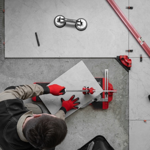 Плиткорез ручной монорельсовый 600 х 14 мм, ходовая каретка,9/4 рег. подшипников, литая станина// MTX фото 15