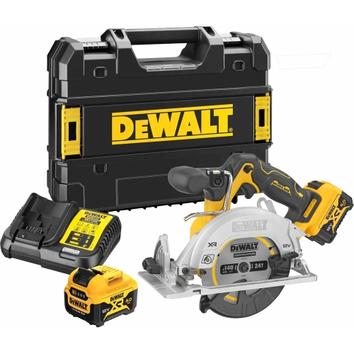 Аккумуляторная дисковая пила Dewalt DCS512P2, 12 В, 140 мм, 3600 об/мин, с 2 АКБ 5 Ач и ЗУ, в кейсе TSTAK DCS512P2-QW Аккумуляторная дисковая пила Dewalt DCS512P2, 12 В, 140 мм, 3600 об/мин, с 2 АКБ 5 Ач и ЗУ, в кейсе TSTAK DCS512P2-QW