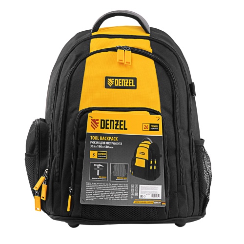 Рюкзак для инструмента, 365х190х430 мм, 3 отделения, 26 карманов Denzel фото 13
