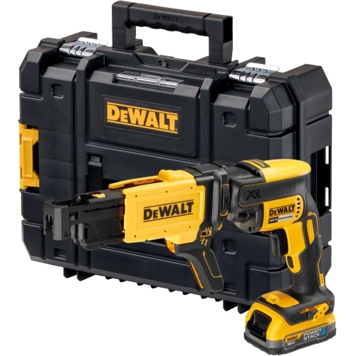 Аккумуляторный ленточный шуруповерт DEWALT DCF620E1K, 18 В, 30 Нм, 4400 об/мин, с АКБ 1.7 Ач, без ЗУ, в кейсе TSTAK () DCF620E1K-XJ Аккумуляторный ленточный шуруповерт DEWALT DCF620E1K, 18 В, 30 Нм, 4400 об/мин, с АКБ 1.7 Ач, без ЗУ, в кейсе TSTAK () DCF620E1K-XJ