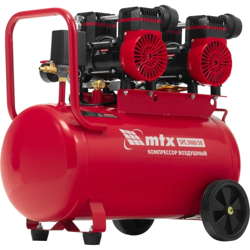 Компрессор безмасляный малошумный MTX SPC 3000/50, 3000 Вт, ресивер 50 л, 520 л/мин 58140 фото 6