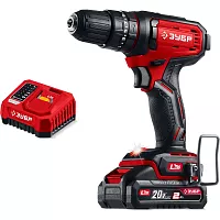 Ударная дрель-шуруповерт ЗУБР 20 В, 40 Н·м, 1 АКБ LMS (2 А·ч) ДШУ-40-21