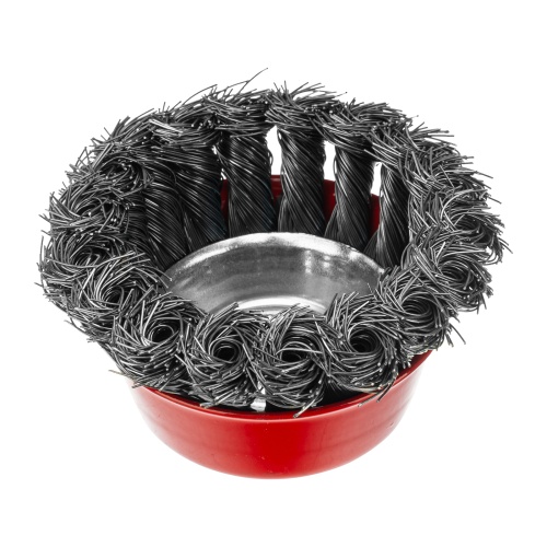 Щетка для УШМ, 75 мм, М14, "чашка", крученая проволока 0.35 мм Matrix фото 2