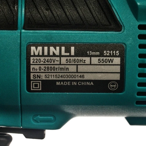 Дрель ударная MINLI 13 мм, 550Вт 52115 фото 10