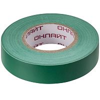 Изолента ПВХ Онлайт OIT-B15-20/G зеленая 15 мм 20 м