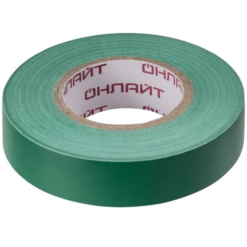 Изолента ПВХ Онлайт OIT-B15-20/G зеленая 15 мм 20 м