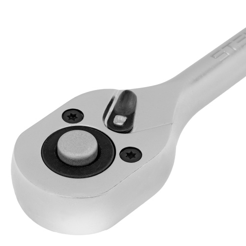 Ключ-трещотка 1/2", CrV, 72 зуба, с быстрым сбросом, матовый хром Stels фото 6