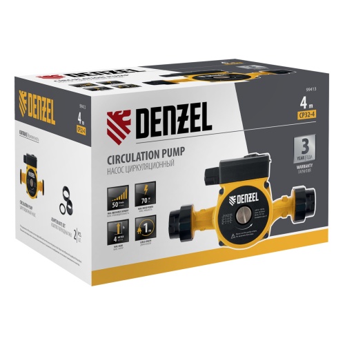 Циркуляционный насос CP32-4, напор 4 м, 50 л/мин, 1 м кабель, монт. длина 180 мм Denzel фото 12