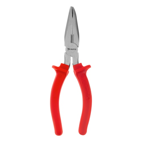Длинногубцы изогнутые Econom, 180 мм, шлифованные, пластмассовые рукоятки Matrix фото 3
