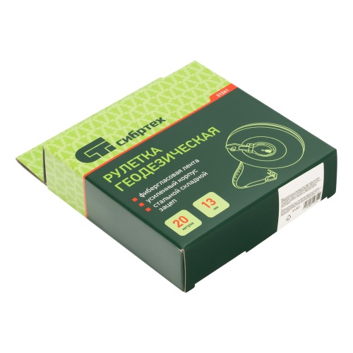 Рулетка геодезическая 20 м х 13 мм, закрытый корпус, фибергласовая лента Сибртех фото 8